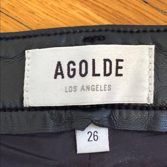 AGOLDE blk Recycled Leather Fitted 90's Jean - Picture 8 of 9